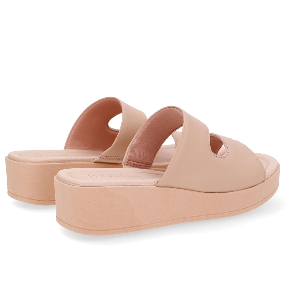 Tamanco Plataforma Couro Bege Dedo Bege 3