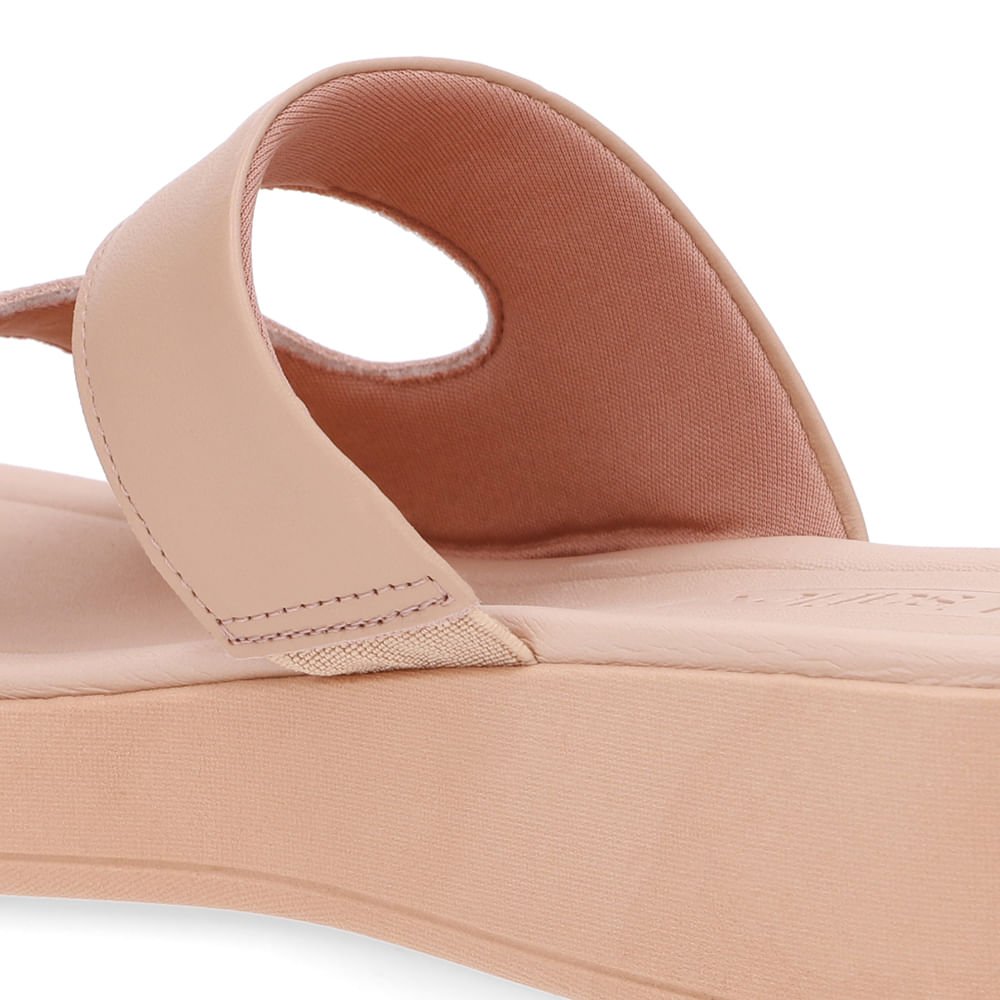 Tamanco Plataforma Couro Bege Dedo Bege 4