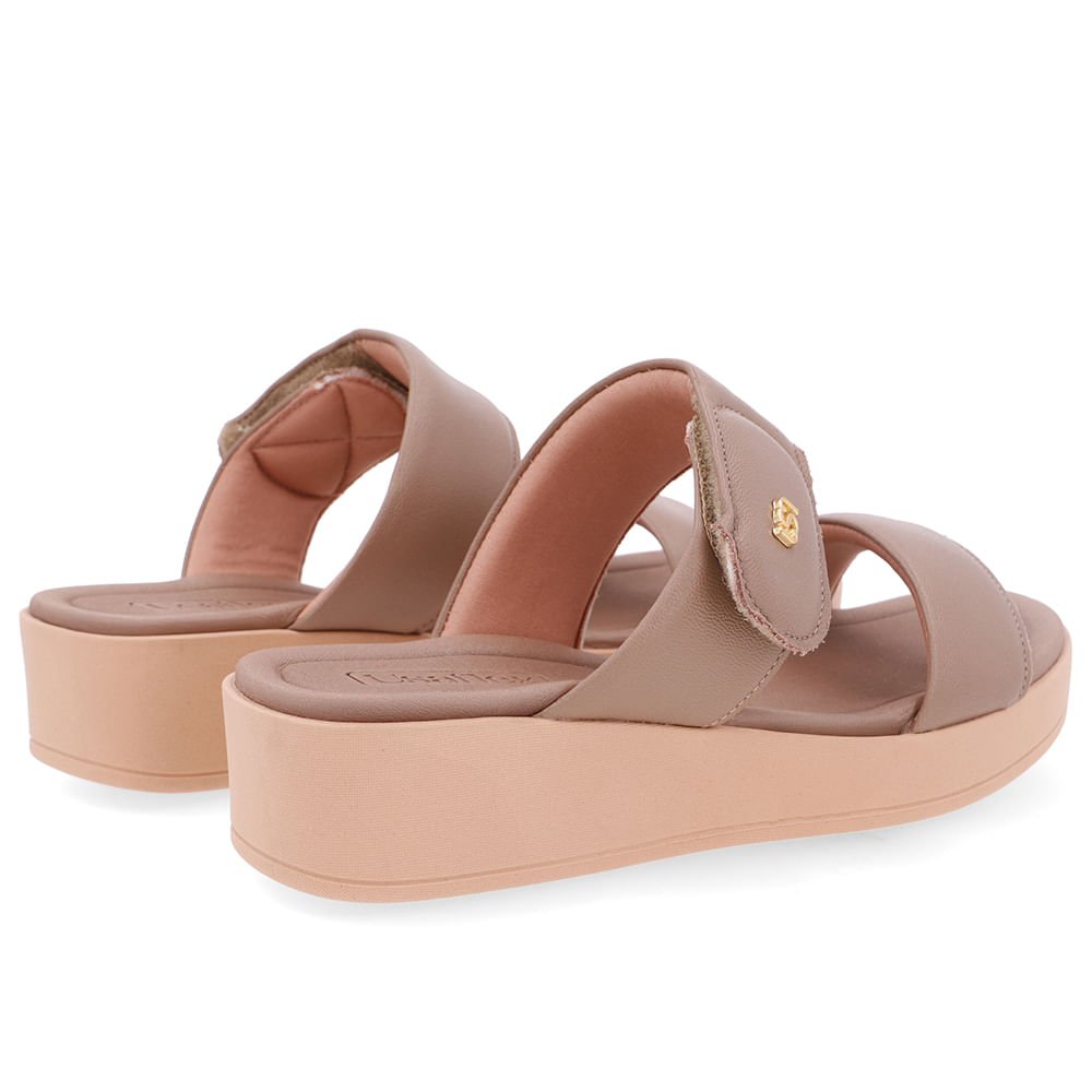 Tamanco Plataforma Couro Marrom Fecho-Flex Marrom 3