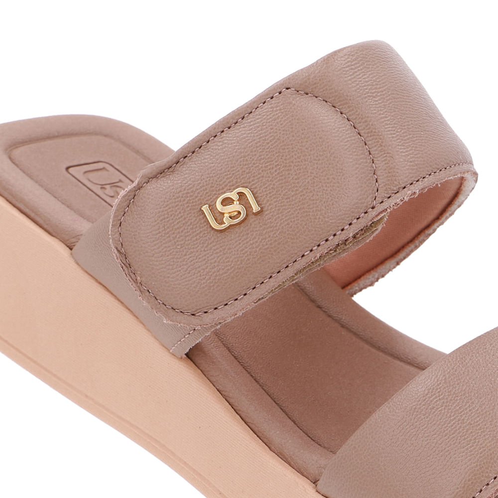 Tamanco Plataforma Couro Marrom Fecho-Flex Marrom 4