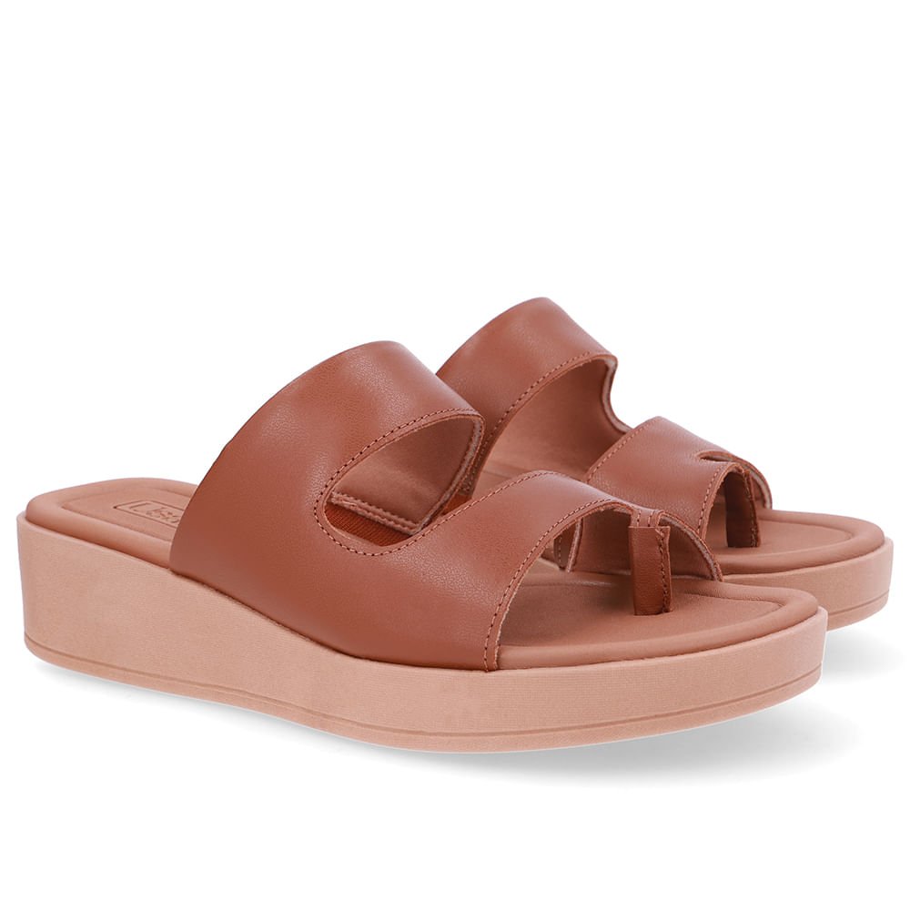 Tamanco Plataforma Couro Marrom Dedo Marrom 2