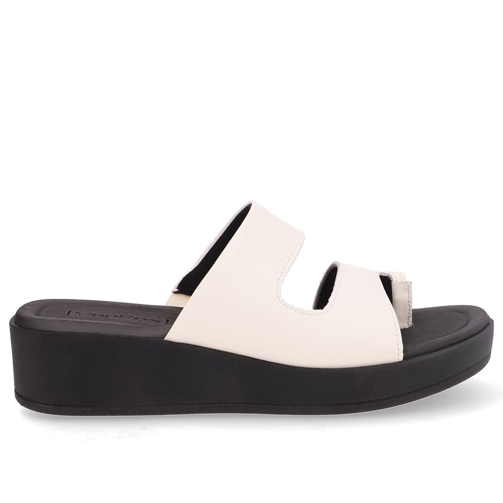 Tamanco Plataforma Couro Branco Marfim Dedo