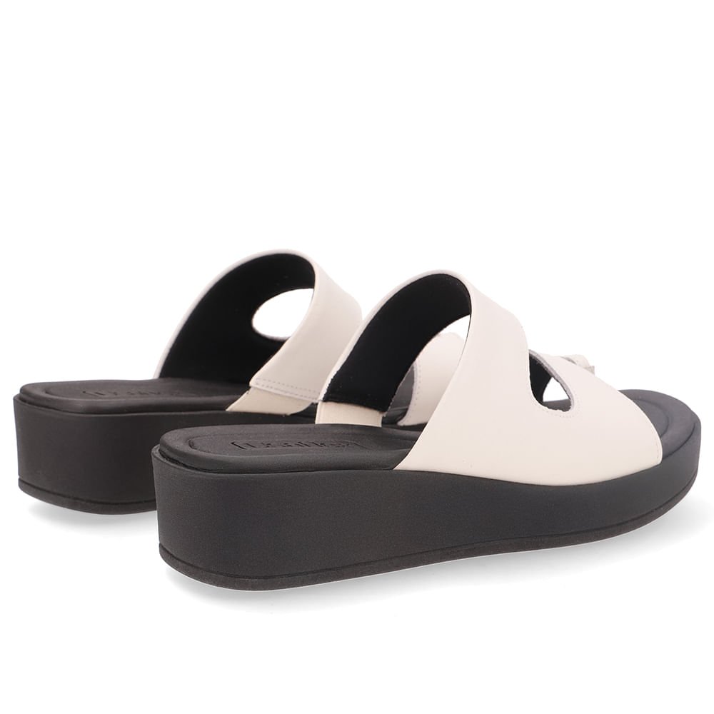 Tamanco Plataforma Couro Branco Marfim Dedo Branco 3