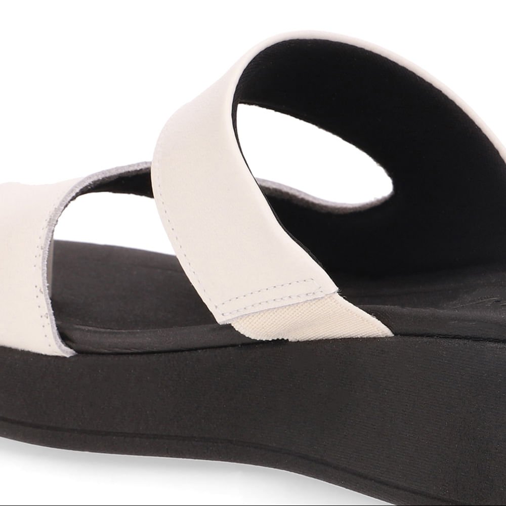 Tamanco Plataforma Couro Branco Marfim Dedo Branco 4