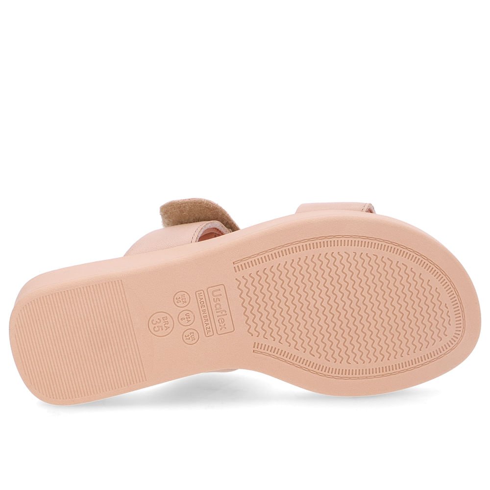 Tamanco Plataforma Couro Bege Fecho-Flex Bege 5