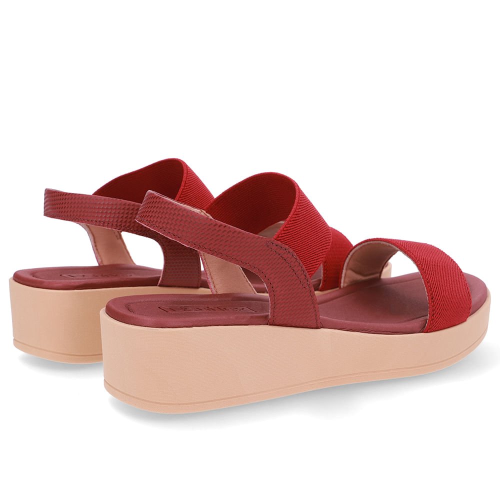 Sandália Plataforma Elástico Vermelha Vermelho 3