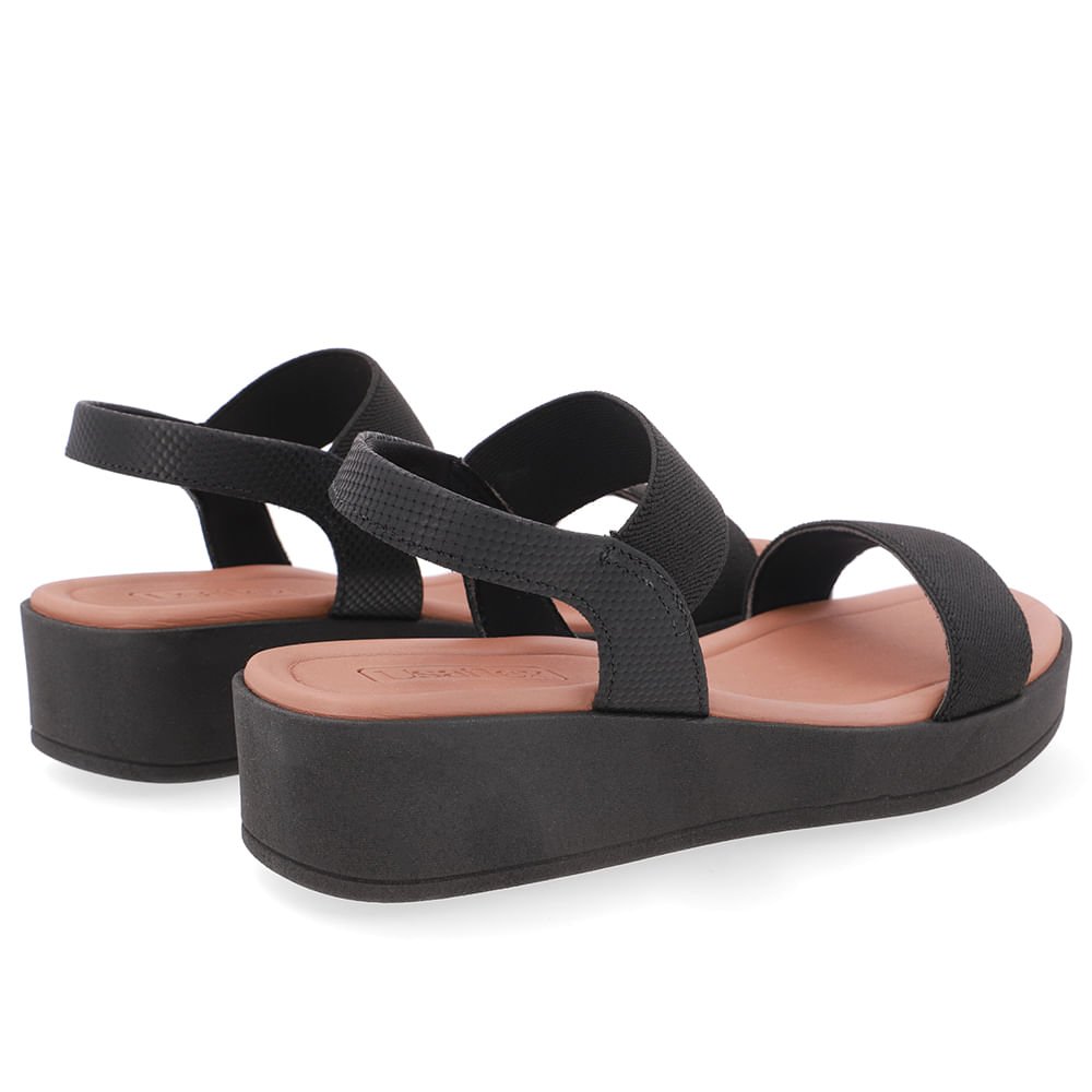 Sandália Plataforma Elástico Preta Preto 3