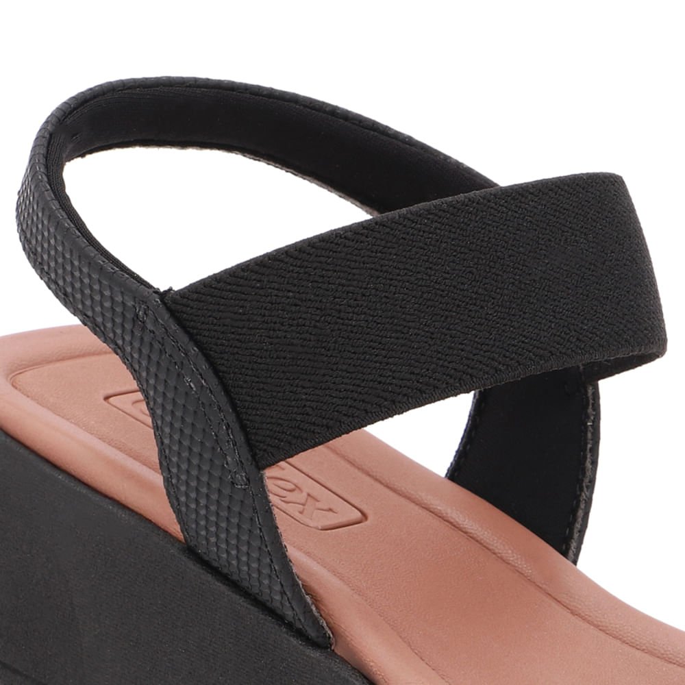 Sandália Plataforma Elástico Preta Preto 4