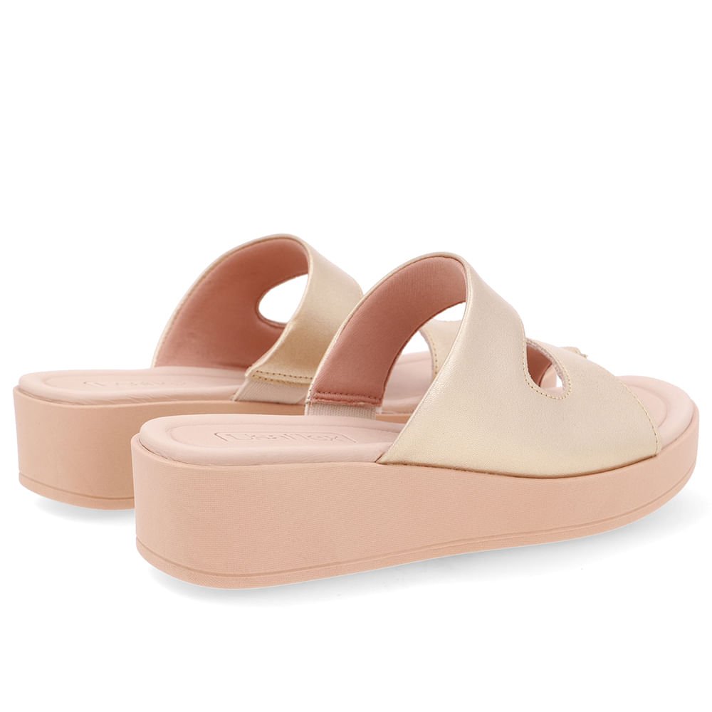 Tamanco Plataforma Couro Dourado Dedo Dourado 3