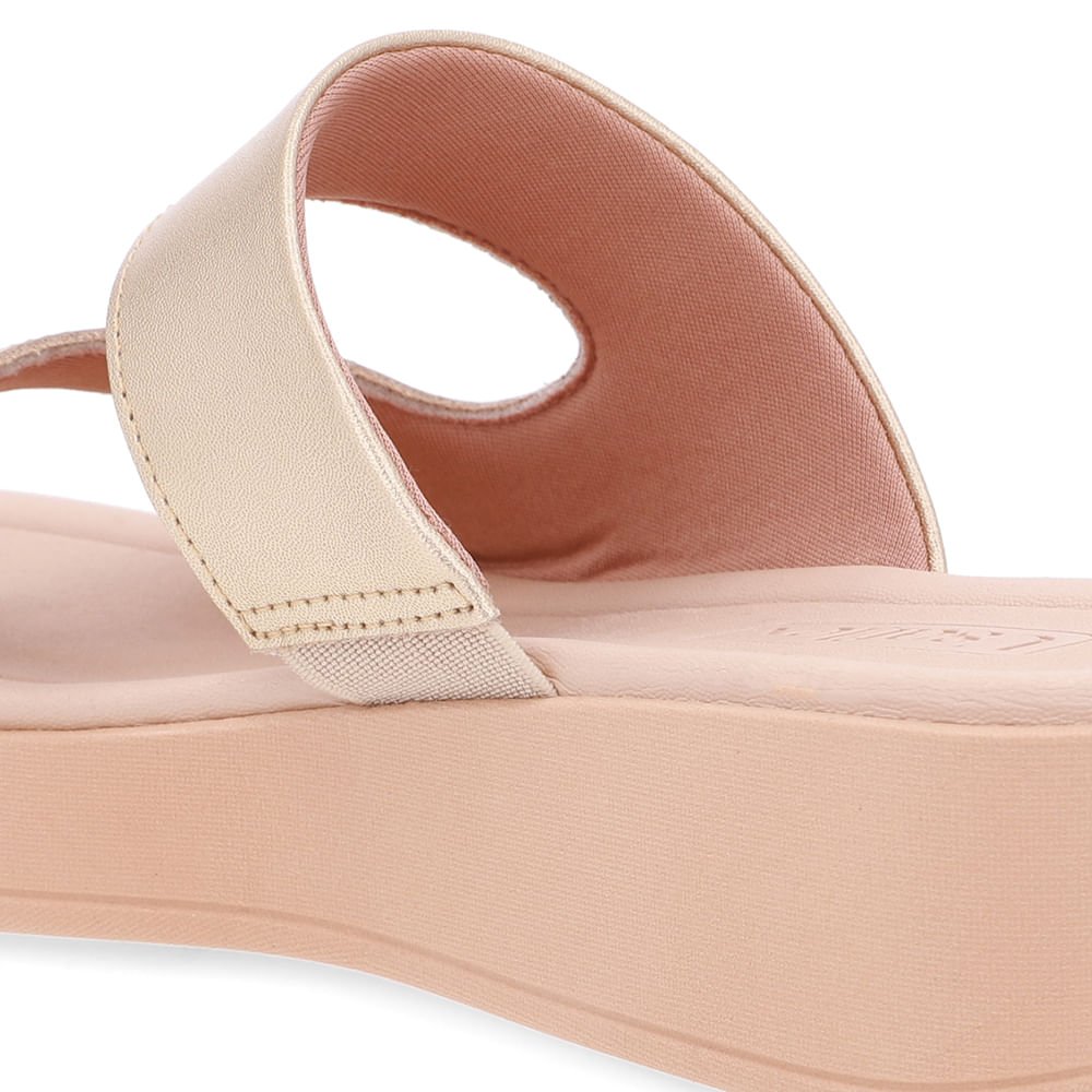 Tamanco Plataforma Couro Dourado Dedo Dourado 4