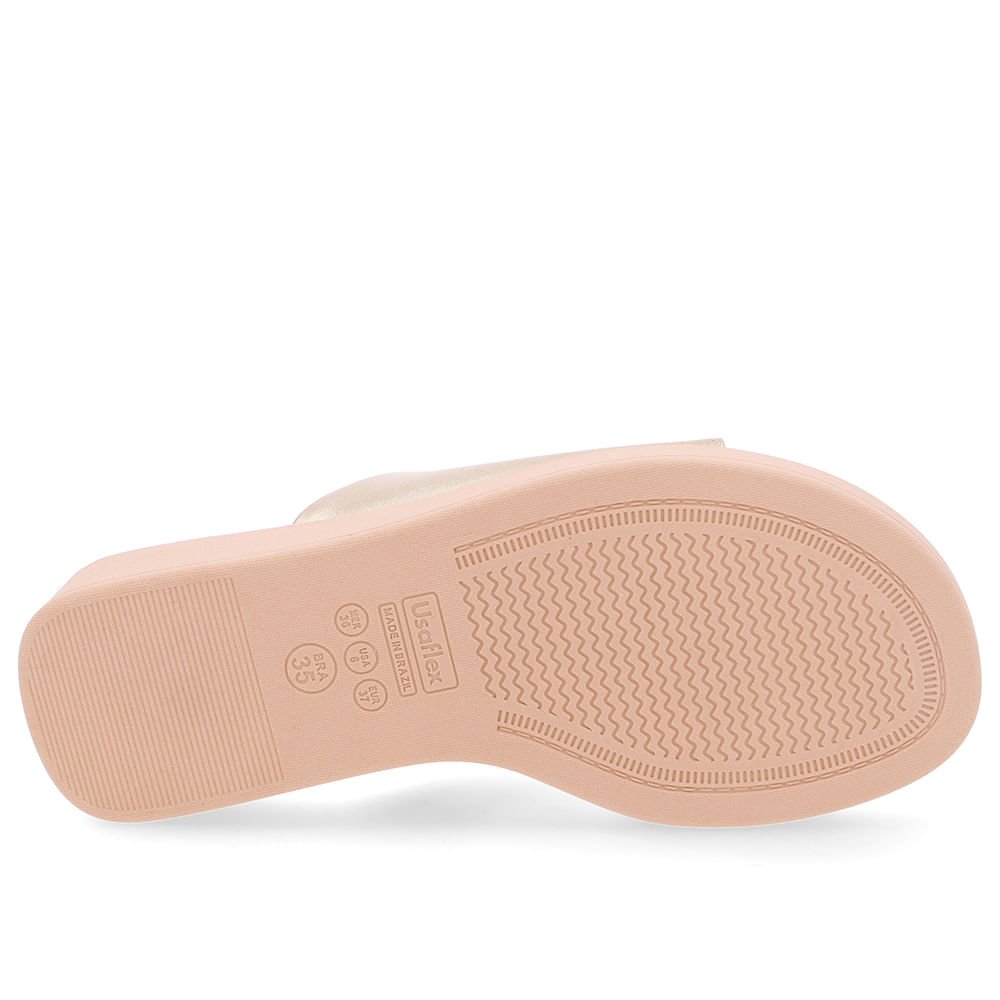 Tamanco Plataforma Couro Dourado Dedo Dourado 5