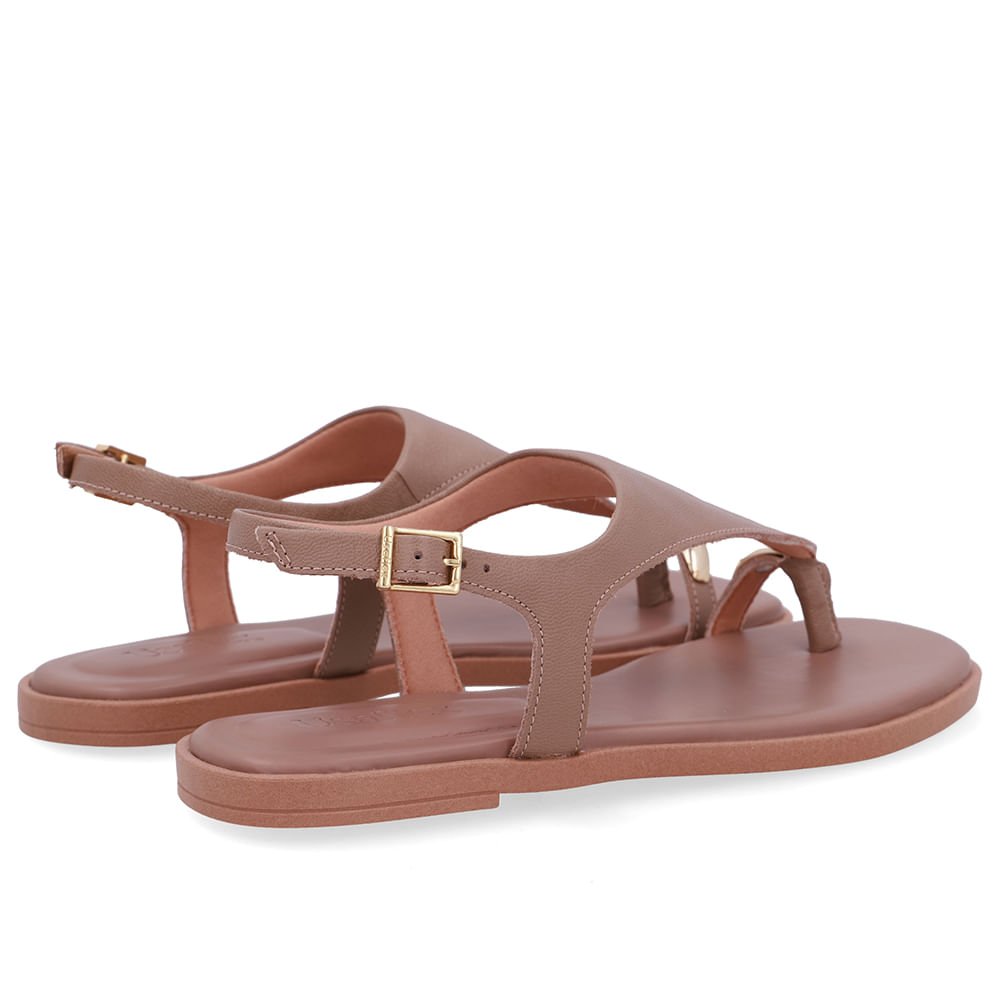 Sandália Rasteira Couro Marrom Marrom 3