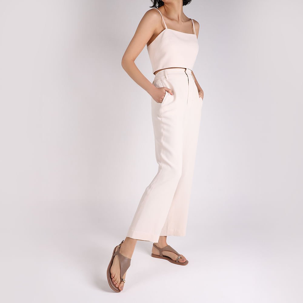 Sandália Rasteira Couro Marrom Marrom 4