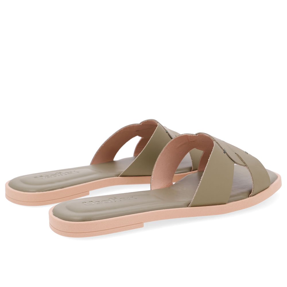 Rasteira Couro Verde Tira Vazada Verde 3