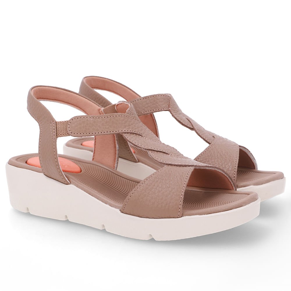 Sandália Plataforma Couro Marrom Detalhe Trançado Marrom 2