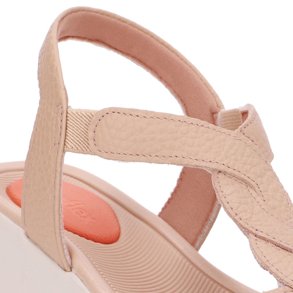 Sandália Plataforma Couro Bege Detalhe Trançado Bege 4