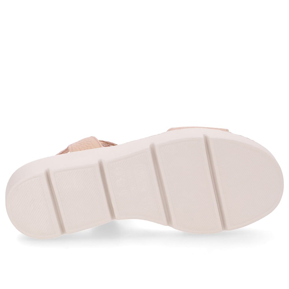 Sandália Plataforma Couro Bege Detalhe Trançado Bege 5