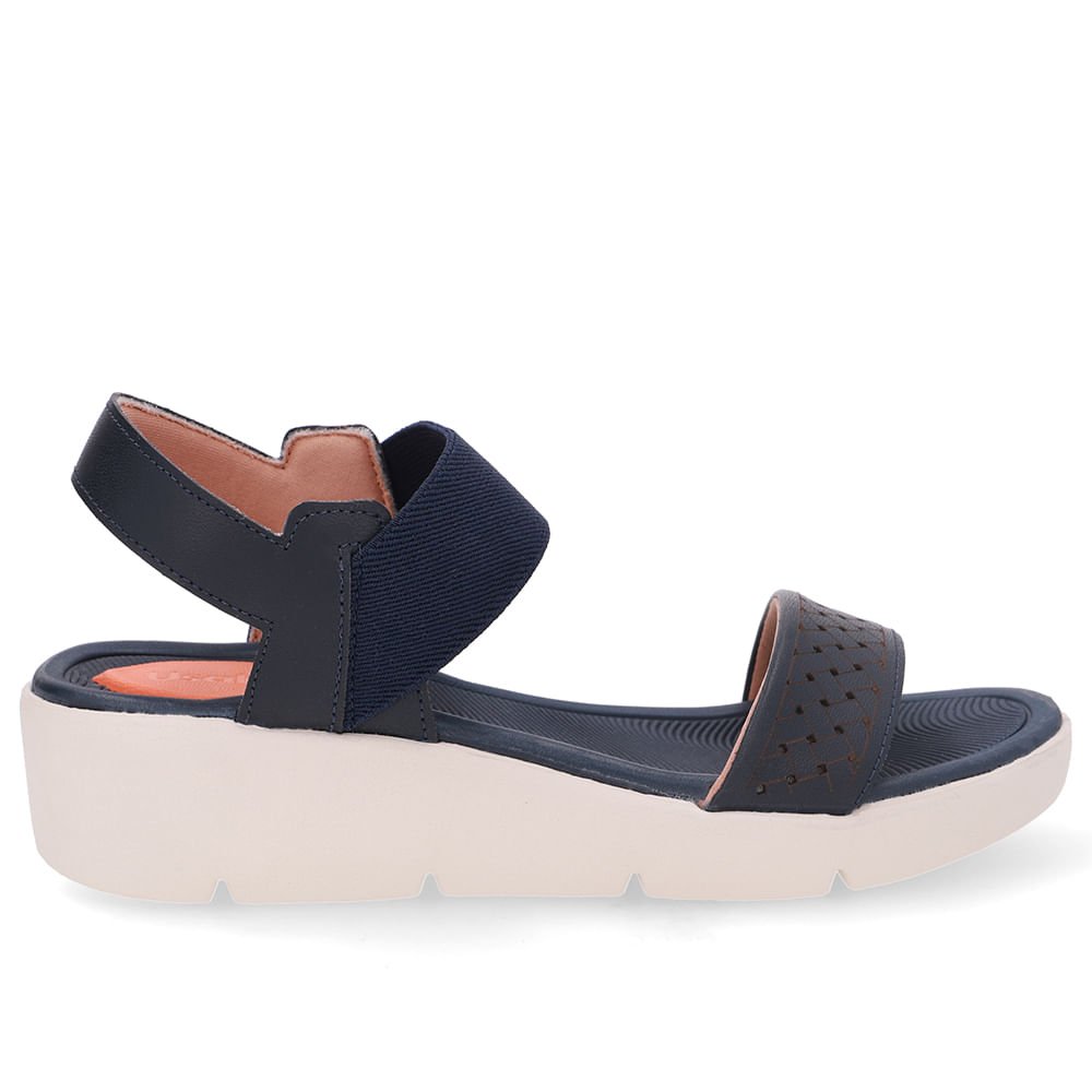 Sandália Plataforma Couro Azul Laser