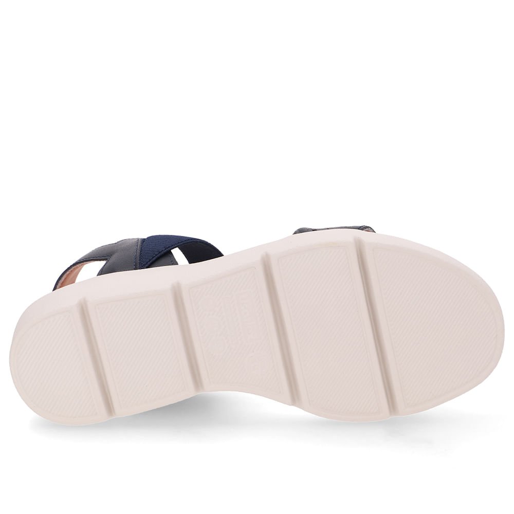 Sandália Plataforma Couro Azul Laser Azul Marinho 5