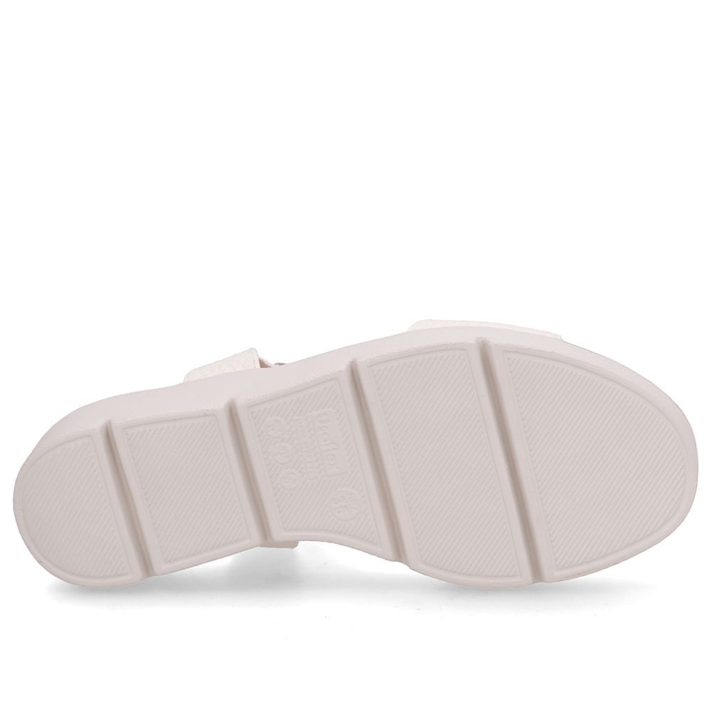 Sandália Plataforma Couro Branca Marfim Detalhe Trançado Branco 5