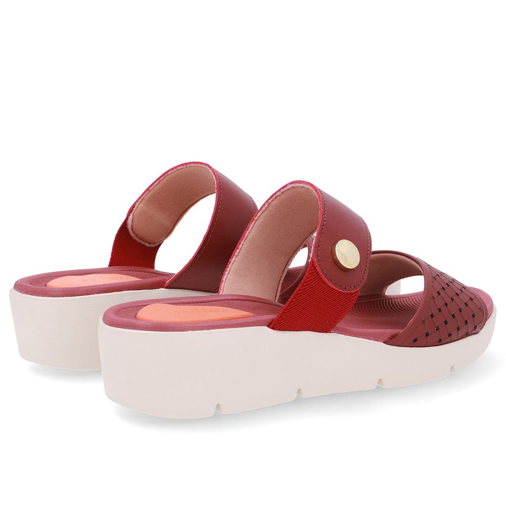 Tamanco Laser Couro Vermelho Vermelho 3