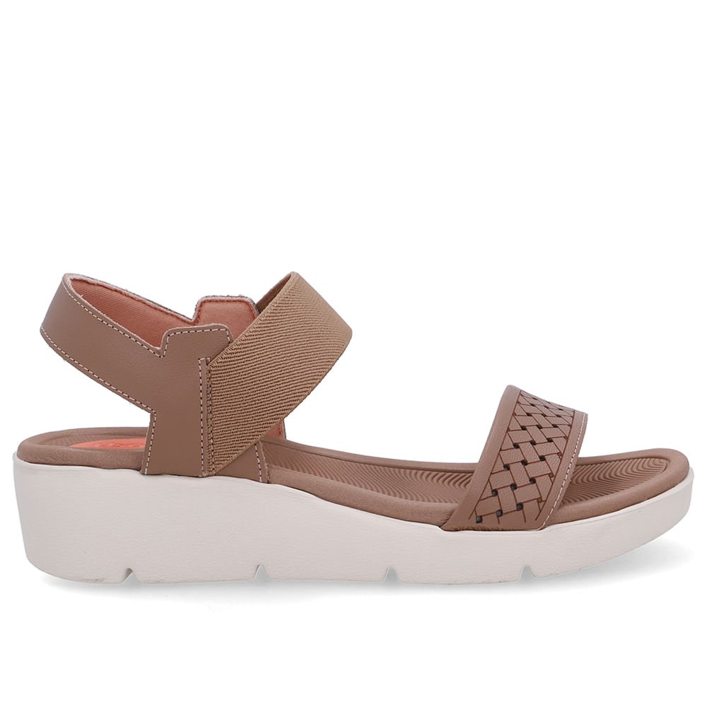 Sandália Plataforma Couro Marrom Laser