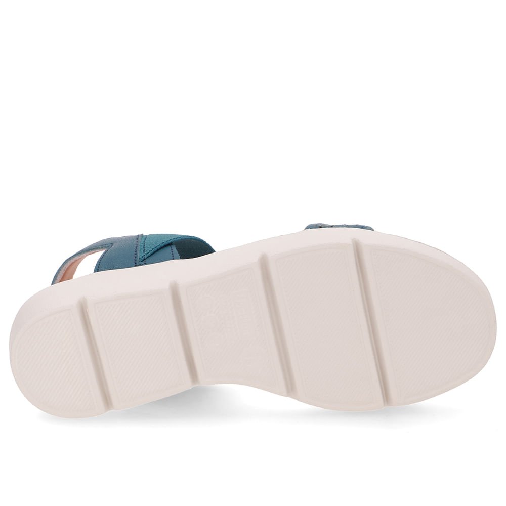 Sandália Plataforma Couro Azul Laser Azul 5