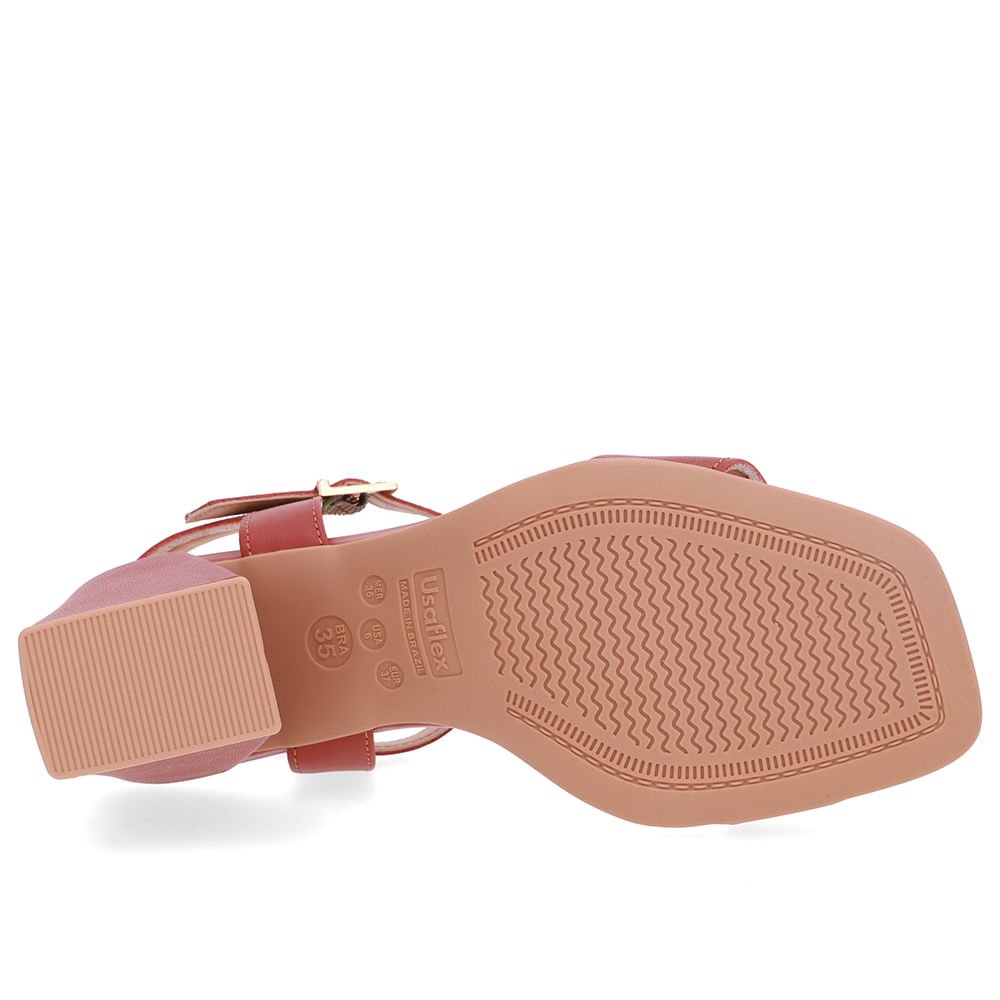 Sandália Bico Quadrado Couro Marrom Marrom 5