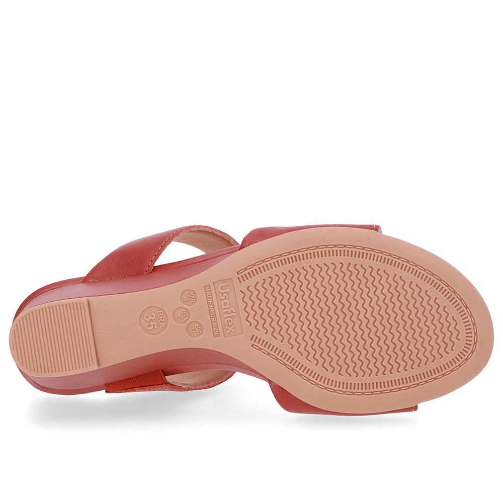 Tamanco Salto Anabela Couro Marrom Marrom 5