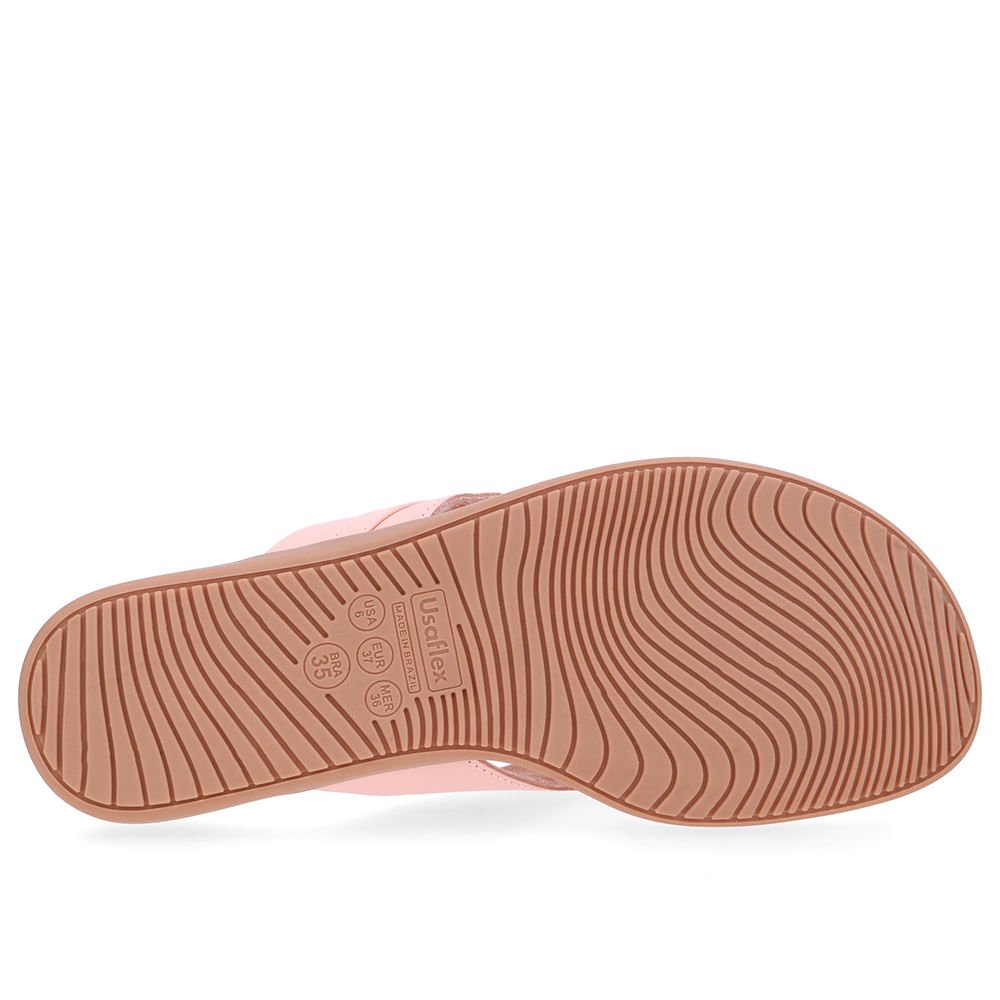 Chinelo Tira Couro Laranja Monograma Rosa 5