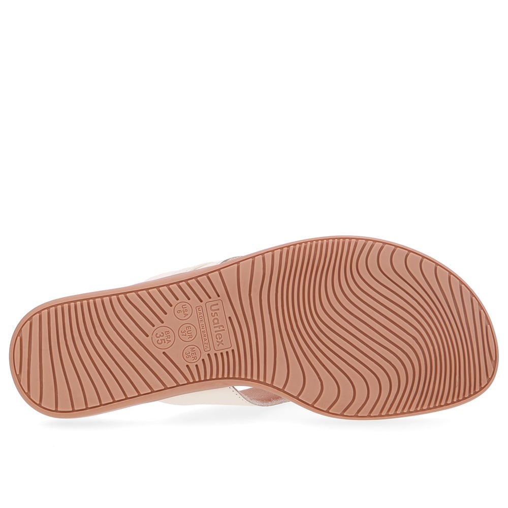 Chinelo Tira Couro Branco Marfim Monograma Branco 5