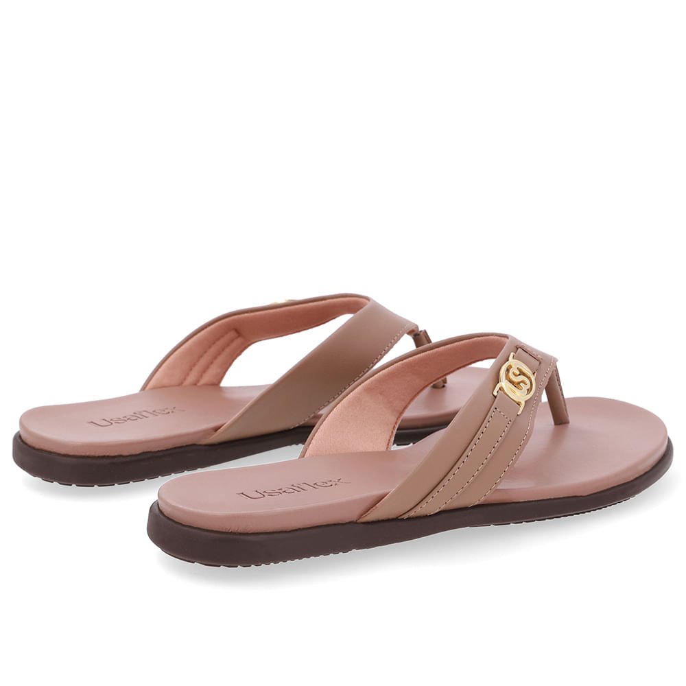 Chinelo Tira Couro Marrom Monograma Marrom 3