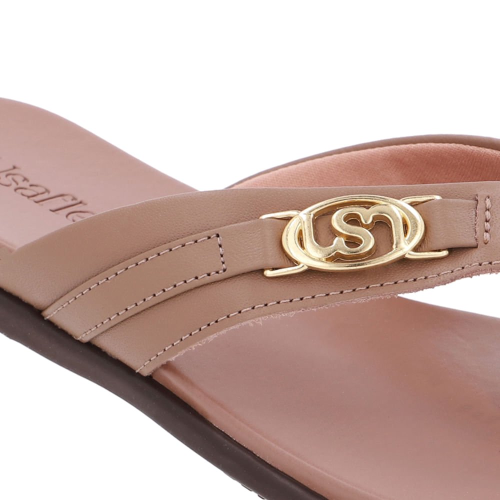 Chinelo Tira Couro Marrom Monograma Marrom 4