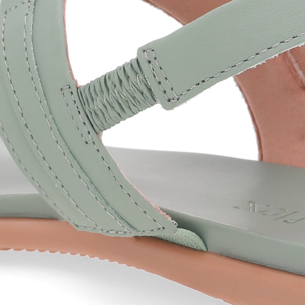 Sandália Rasteira Couro Verde Verde 4