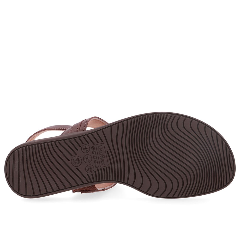 Sandália Rasteira Couro Marrom Marrom 5