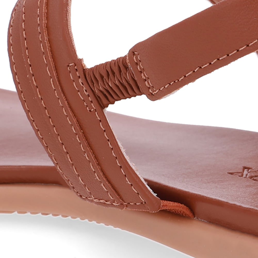 Sandália Rasteira Couro Marrom Marrom 4