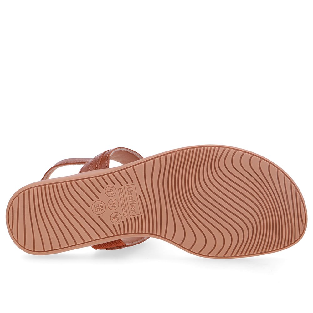 Sandália Rasteira Couro Marrom Marrom 5