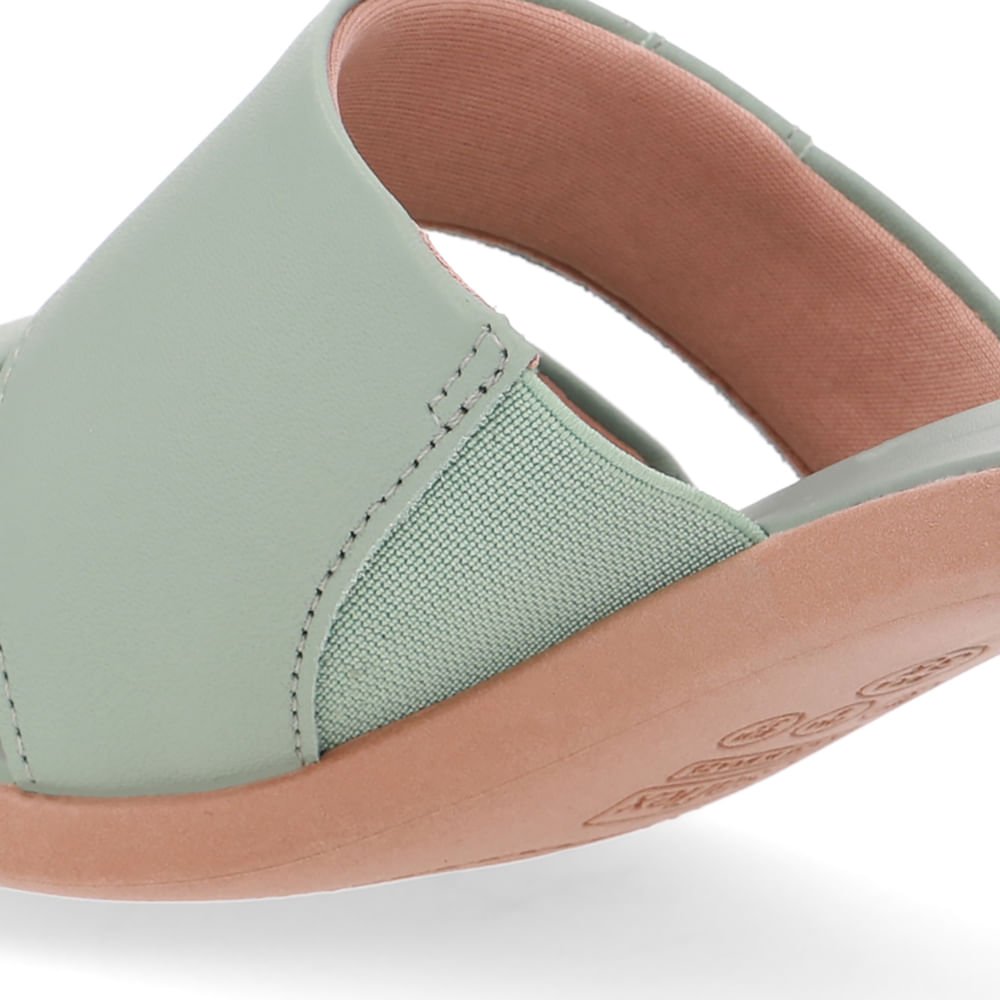 Tamanco Salto Bloco Couro Verde Duas Tiras Verde 4