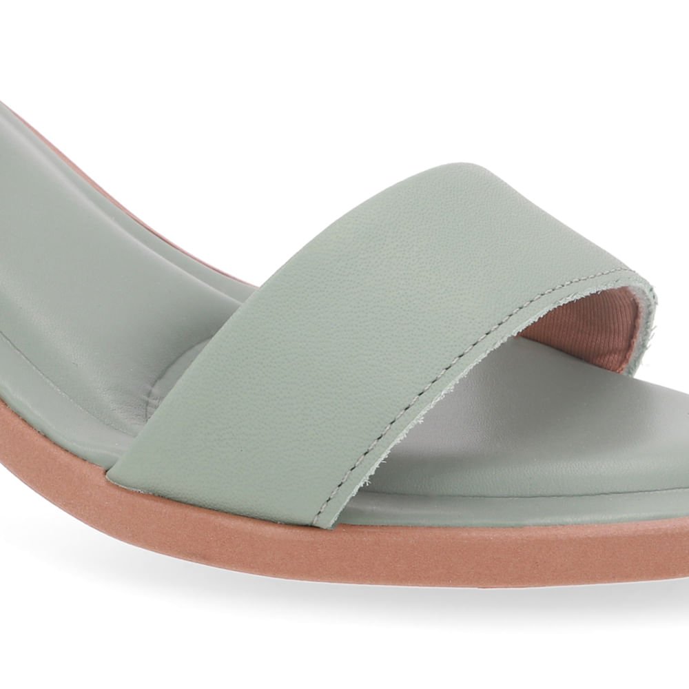 Sandália Salto Bloco Couro Verde Verde 4