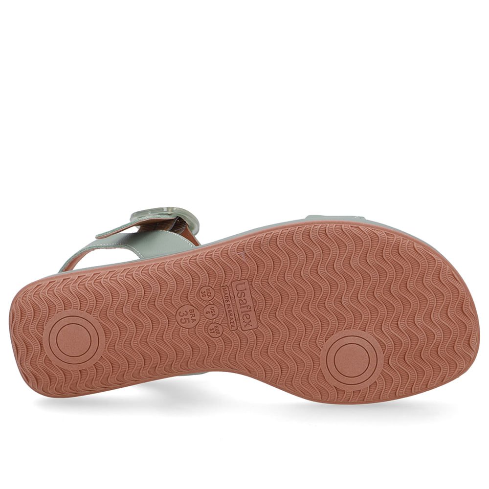 Sandália Baixa Couro Verde Fivela Verde 5