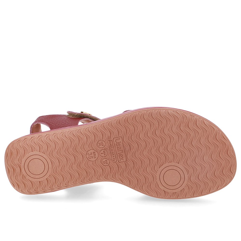 Sandália Baixa Couro Vermelha Fecho-Flex Vermelho 5