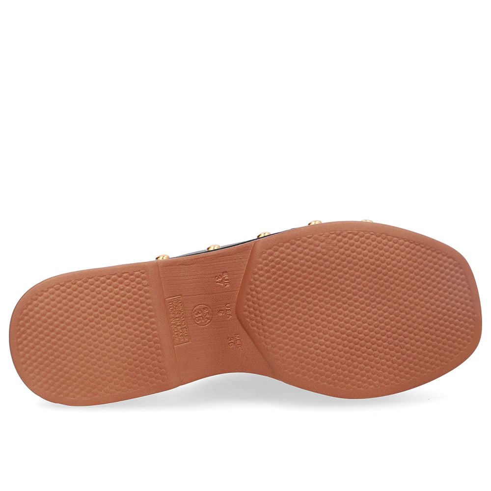 Tamanco Bico Quadrado Couro Preto Preto 5