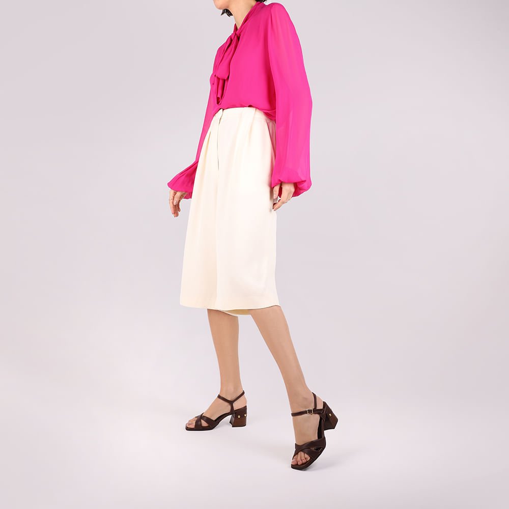 Sandália Salto Bloco Couro Marrom Esferas Marrom 4