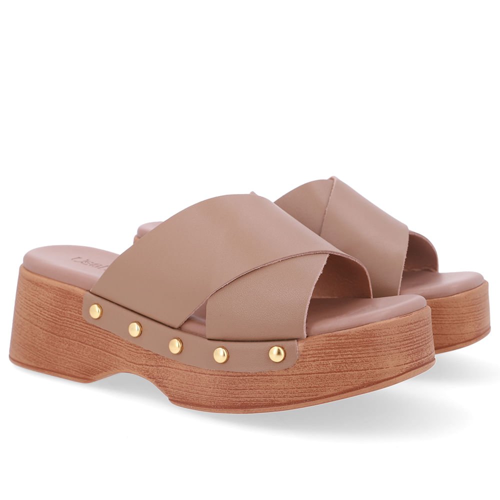 Tamanco Bico Quadrado Couro Marrom Marrom 2