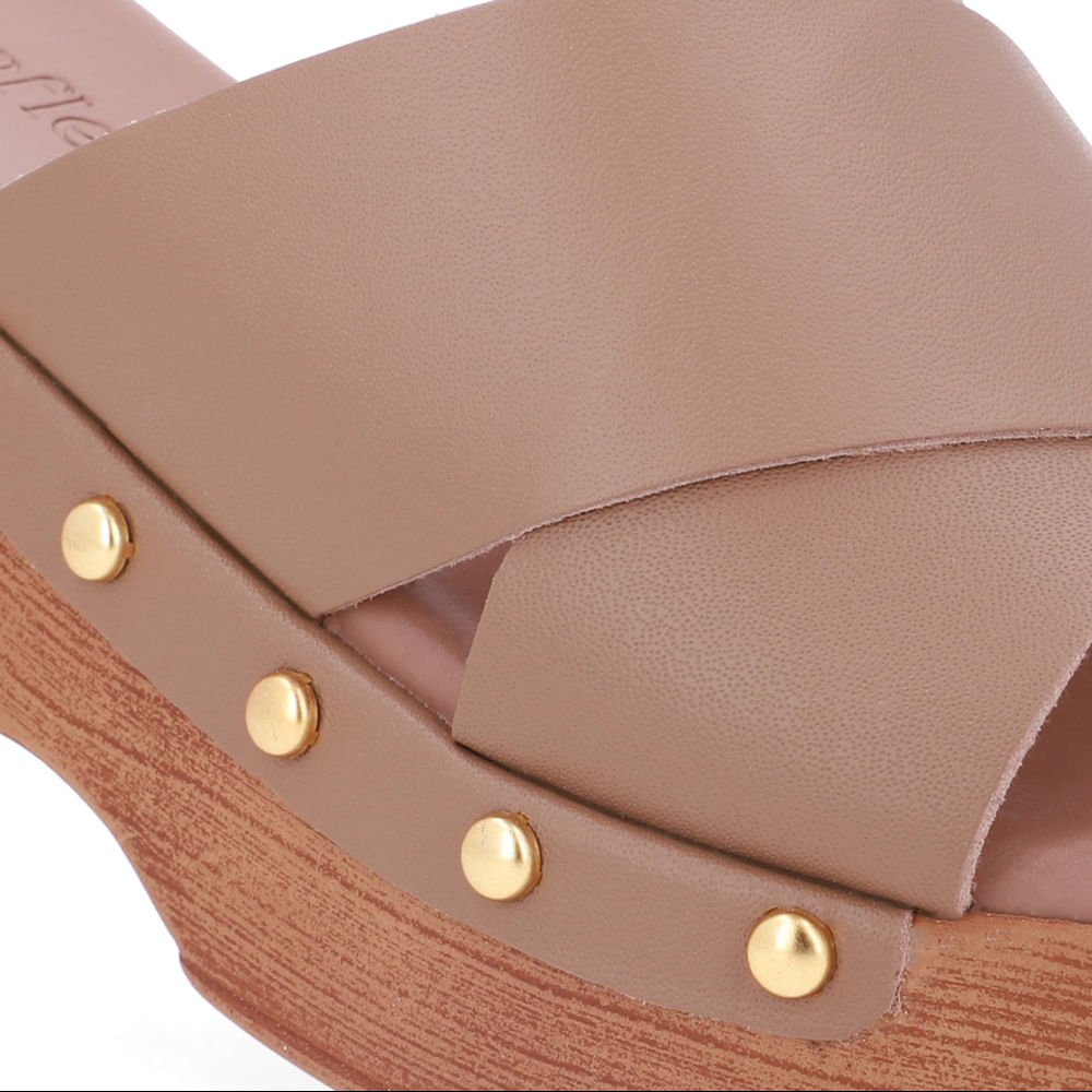 Tamanco Bico Quadrado Couro Marrom Marrom 4