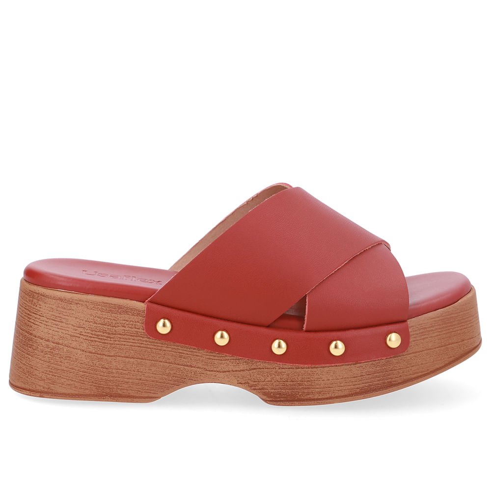 Tamanco Bico Quadrado Couro Marrom