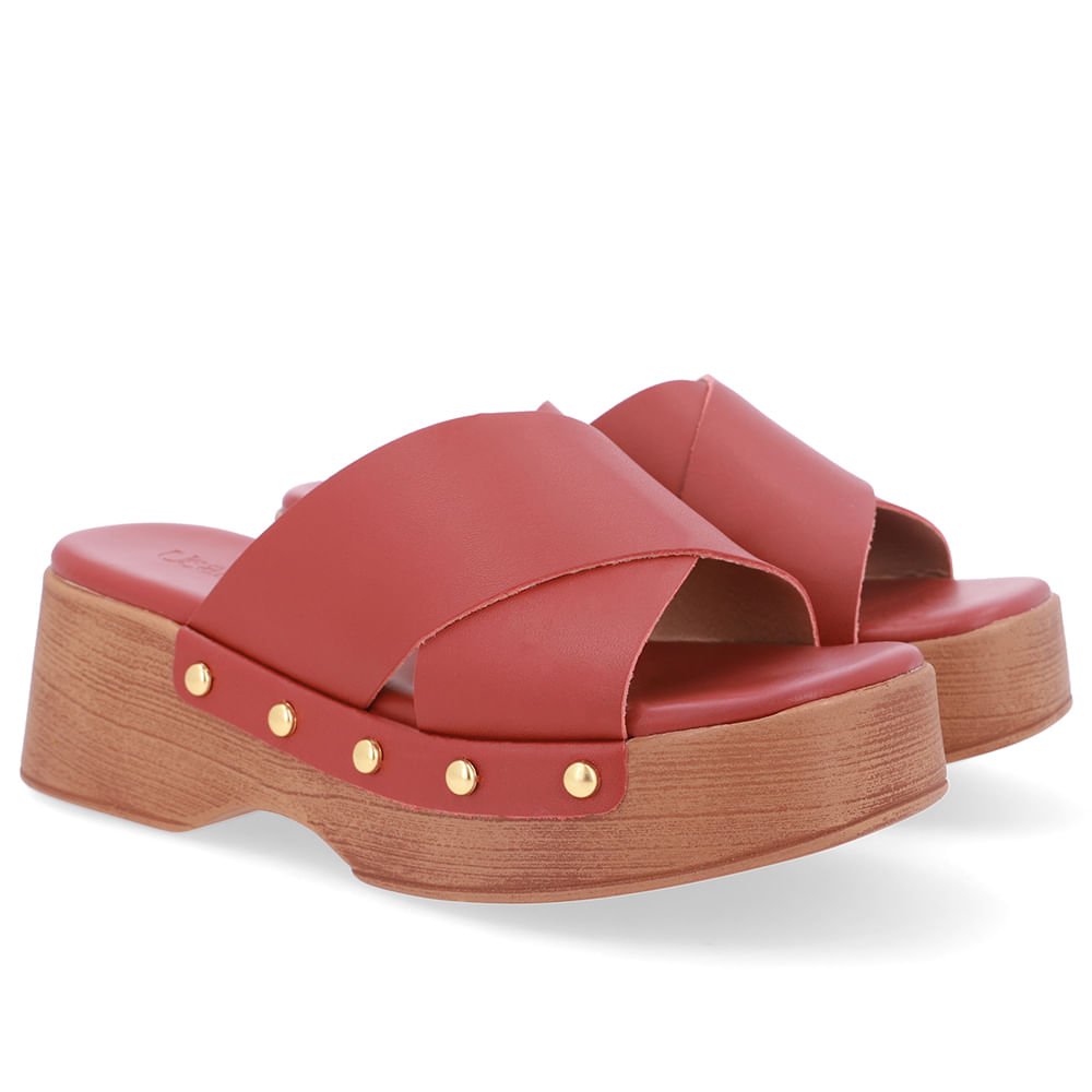 Tamanco Bico Quadrado Couro Marrom Marrom 2