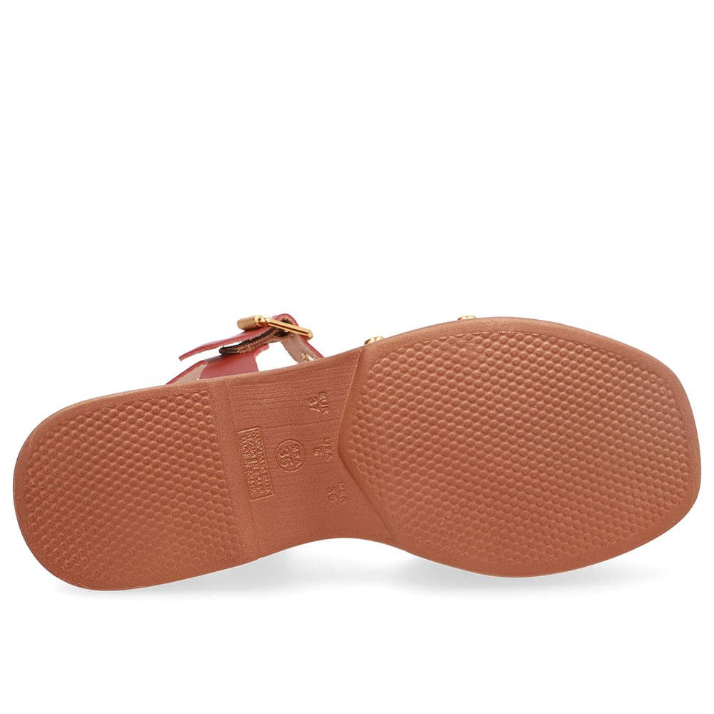 Sandália Bico Quadrado Couro Marrom Marrom 5