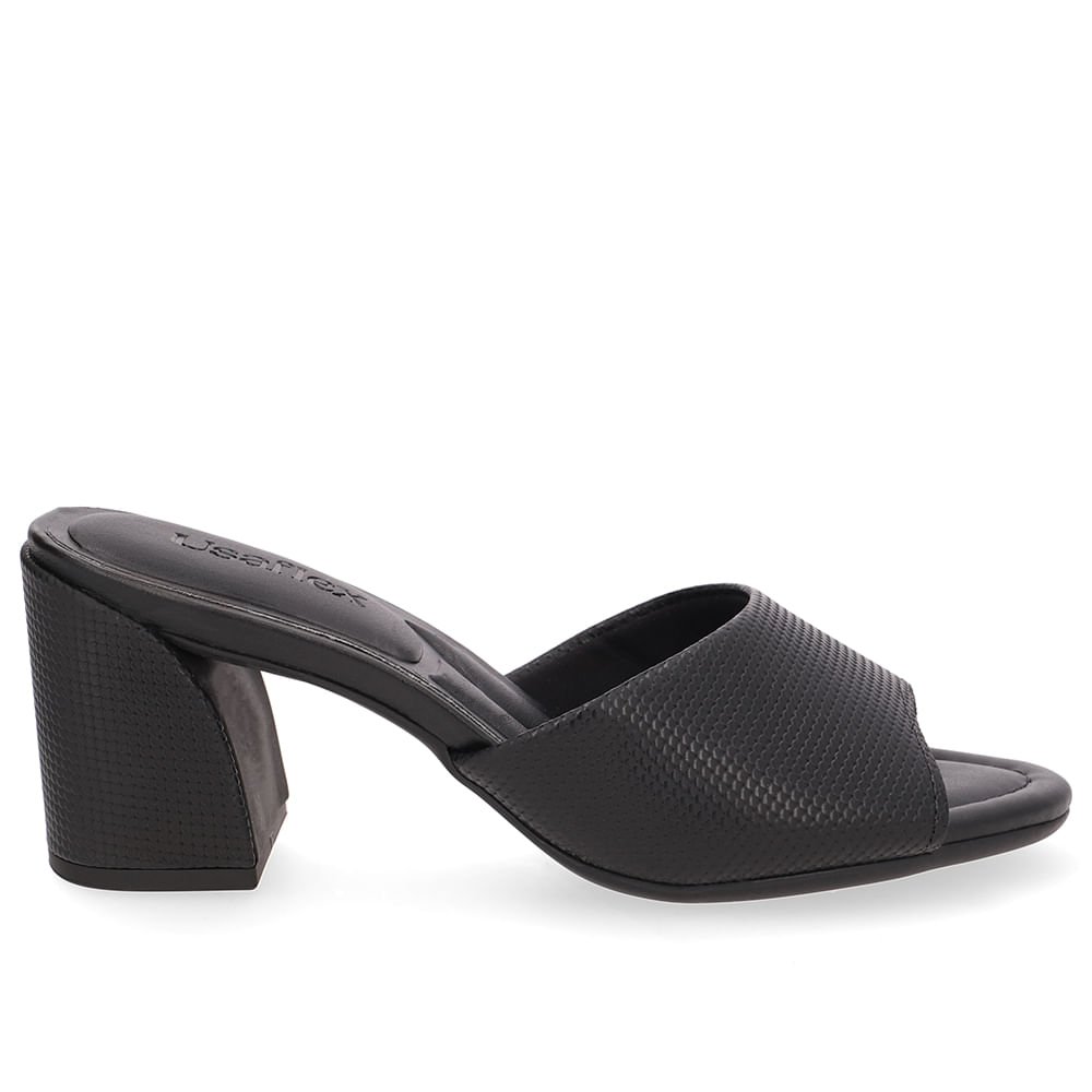 Tamanco Bico Redondo Couro Preto