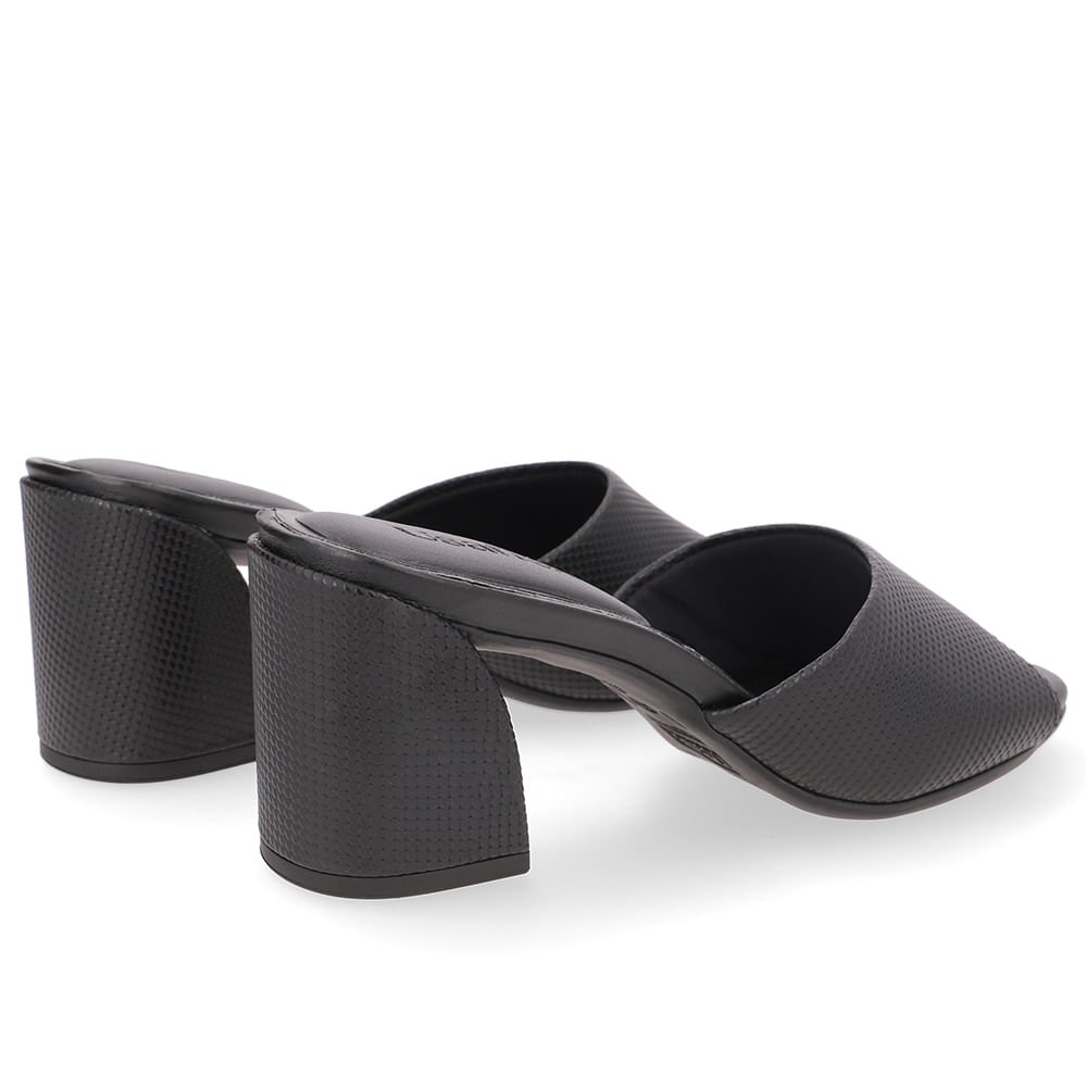 Tamanco Bico Redondo Couro Preto Preto 3